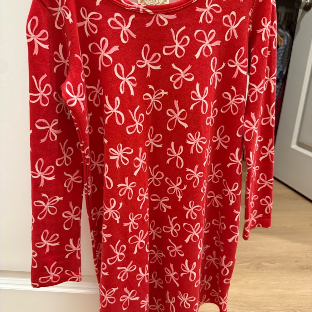 The Beaufort Bonnet Company Red, White, and Pink Bow Dress